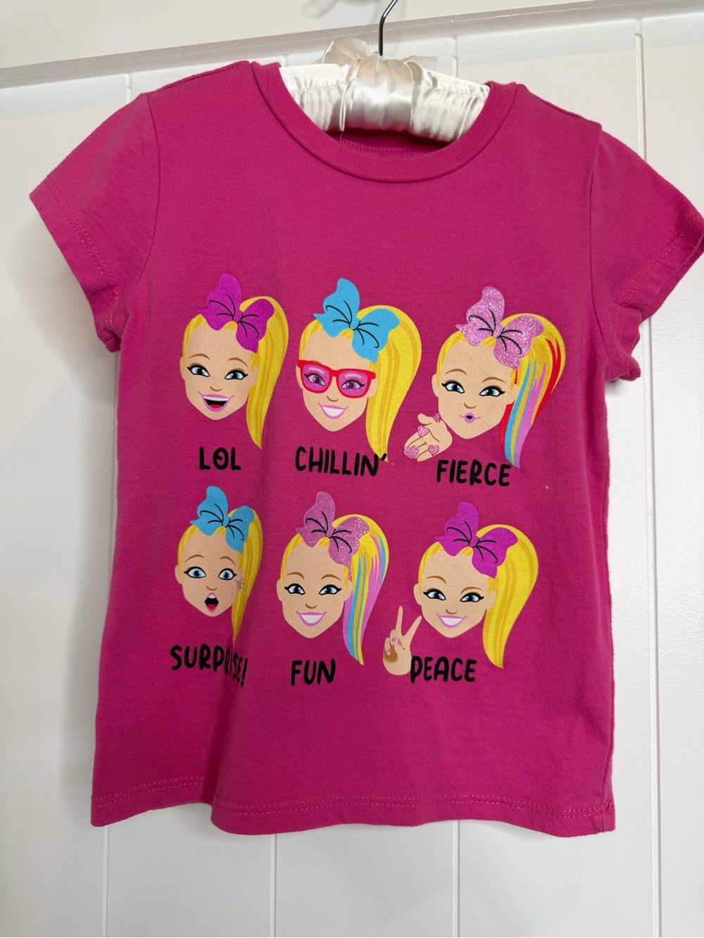 Nickelodeon Hot Pink Graphic Tee with Character Faces
